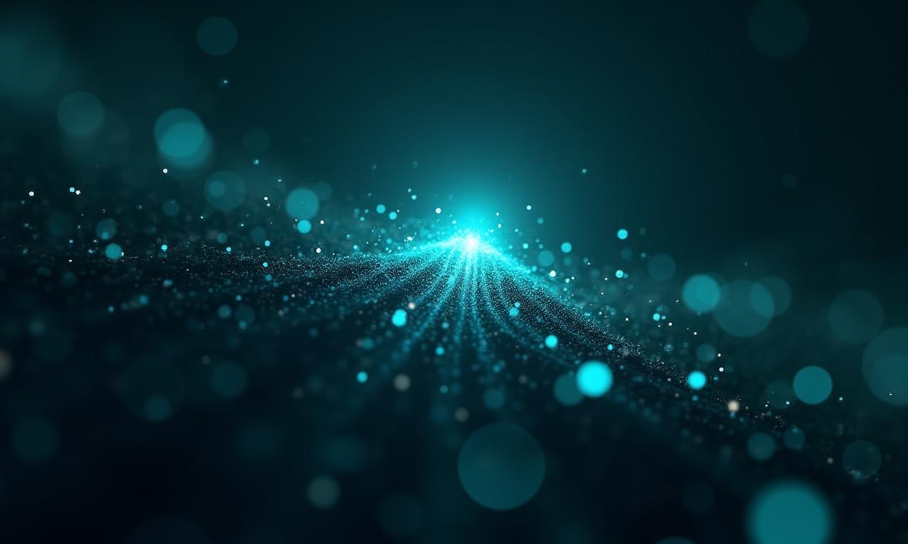 Animation abstraite d'un réseau neuronal ou de particules quantiques
